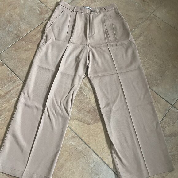 Reformation Tan Wide Leg Pants High Waisted Sz 8 - Picture 2 of 5